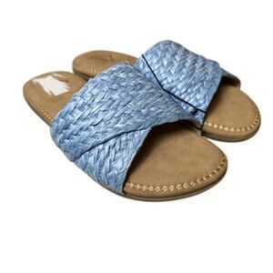 NWOT Cliffs by White Mountain Women's Flawless Slide Sandal in Blue Raffia Size